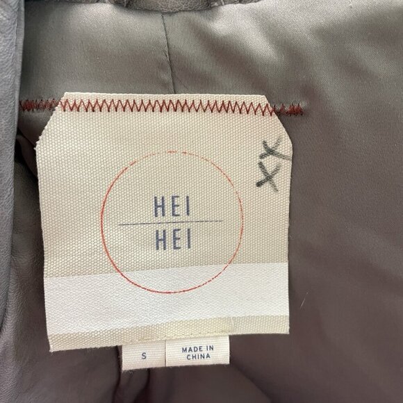 Anthropologie Vegan Leather Moto Jacket Zipper Pockets Gray size Small - Picture 7 of 8